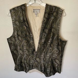 Vintage KENAR Paisley Oversized Vest Sz Sm like new made In USA